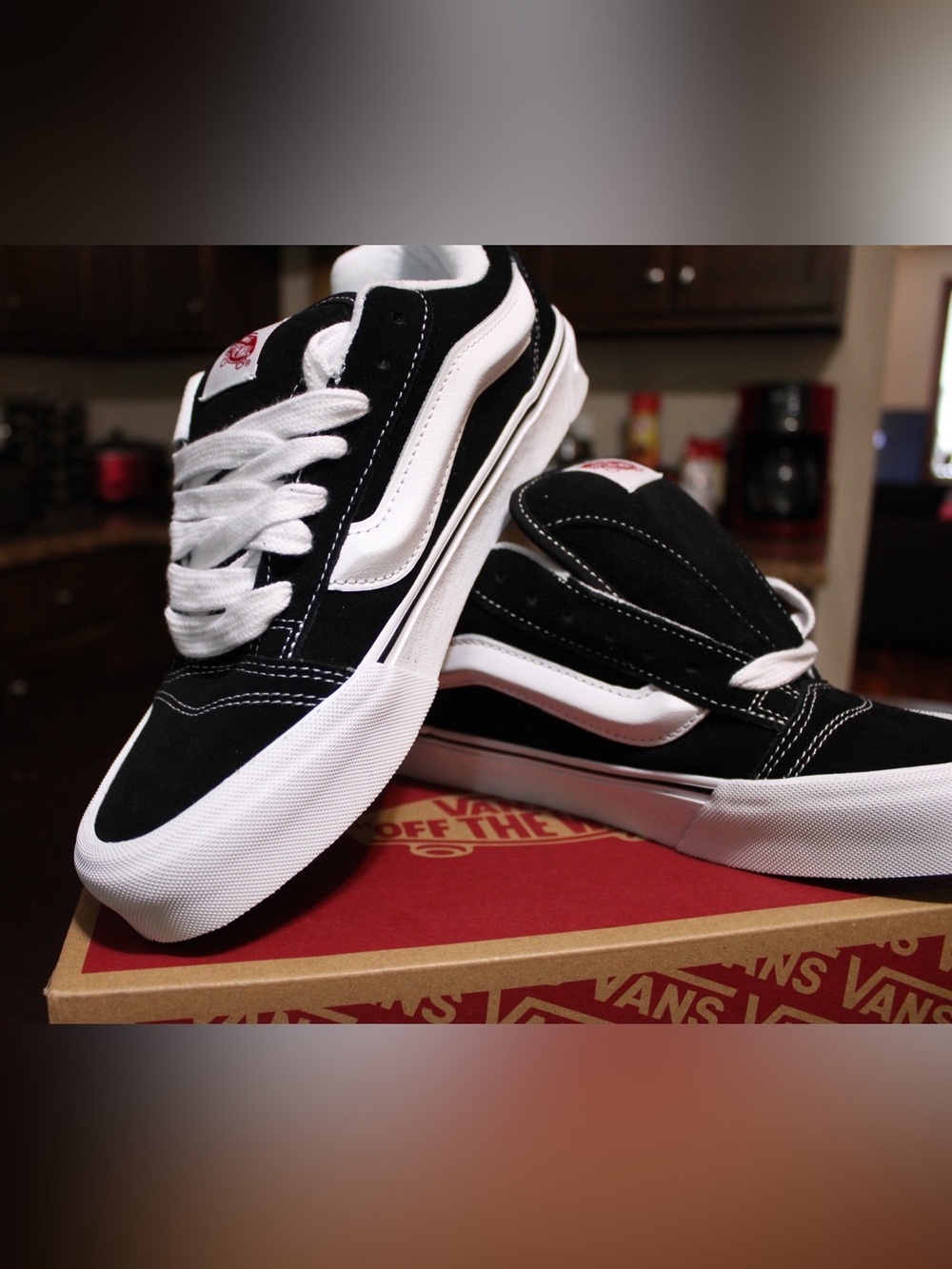 Vans Knu Skool Skate Shoe - Black / True White - Picture 2 of 8